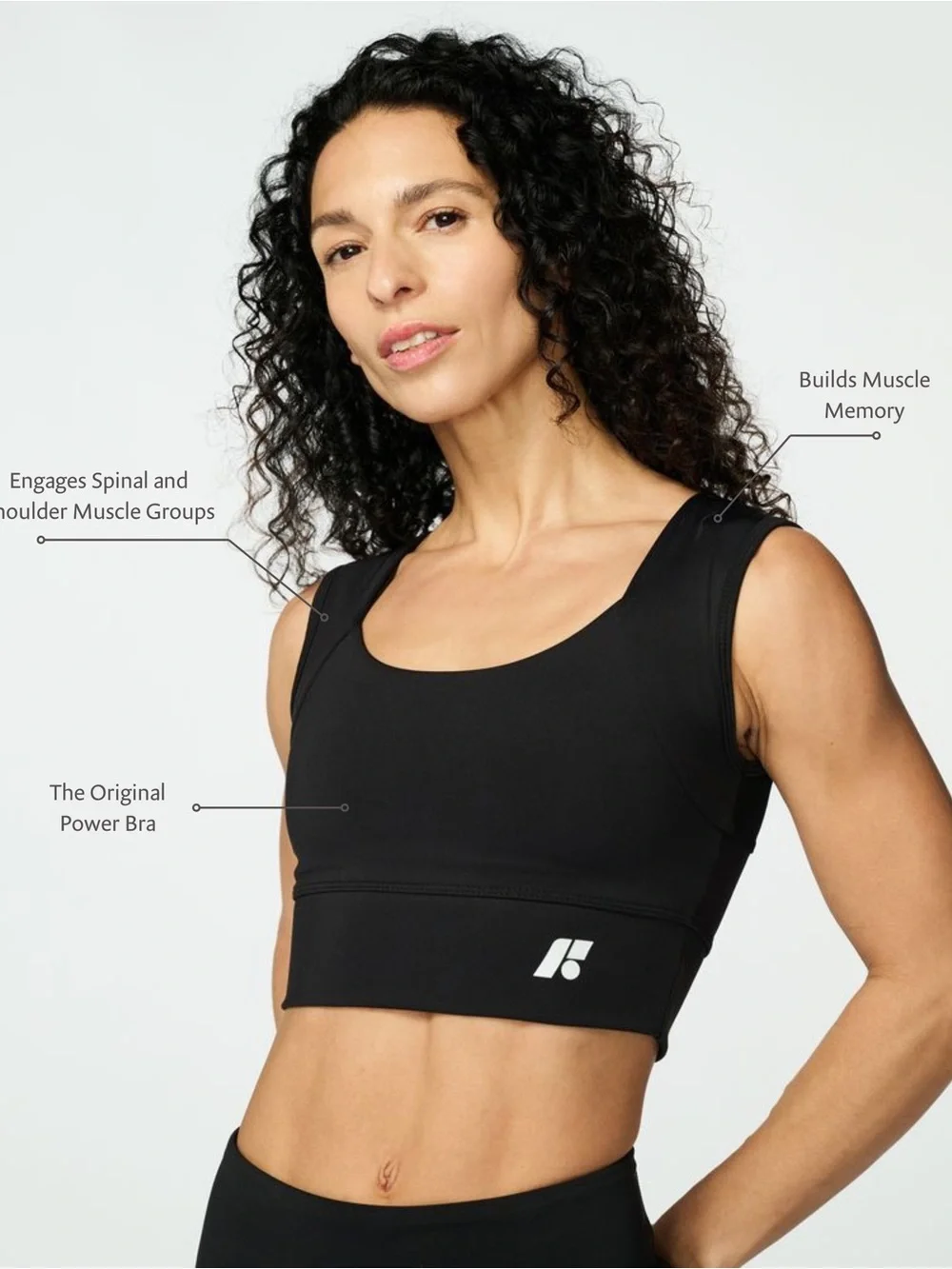 FORME Black Posture Correction Athletic Casual Sports Power Bra - Picture 3 of 12